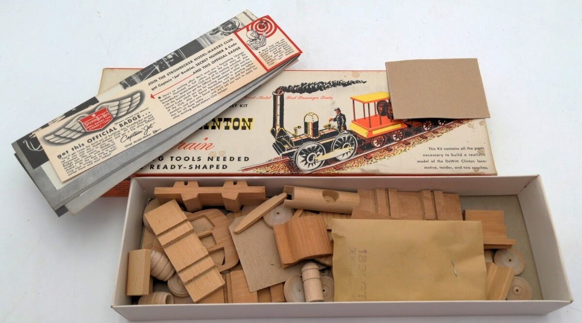 Strombecker 1831-GT O Gauge De Witt Clinton Train Wood Train Kit