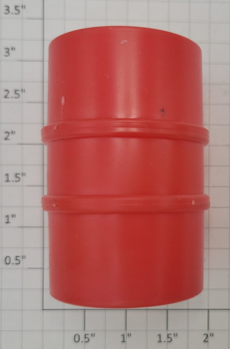 Acme 15-909 Large Red Plastic Oil Drum with Shell Sticker on Each End