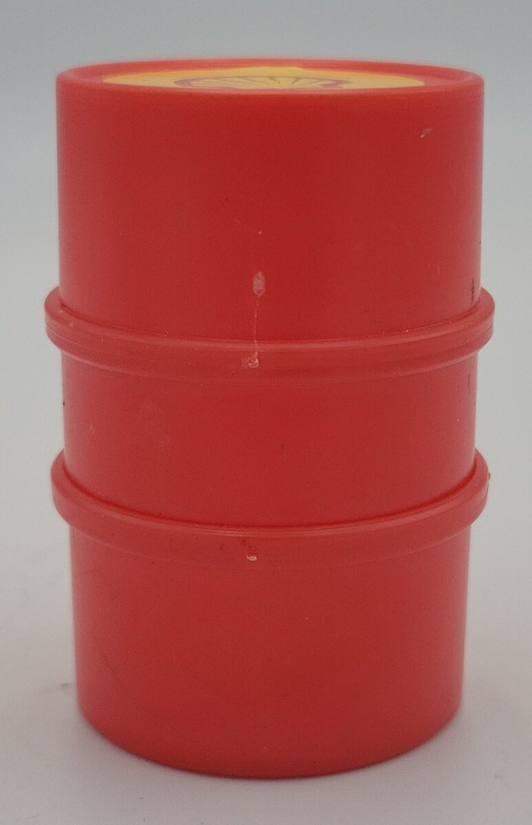 Acme 15-909 Large Red Plastic Oil Drum with Shell Sticker on Each End