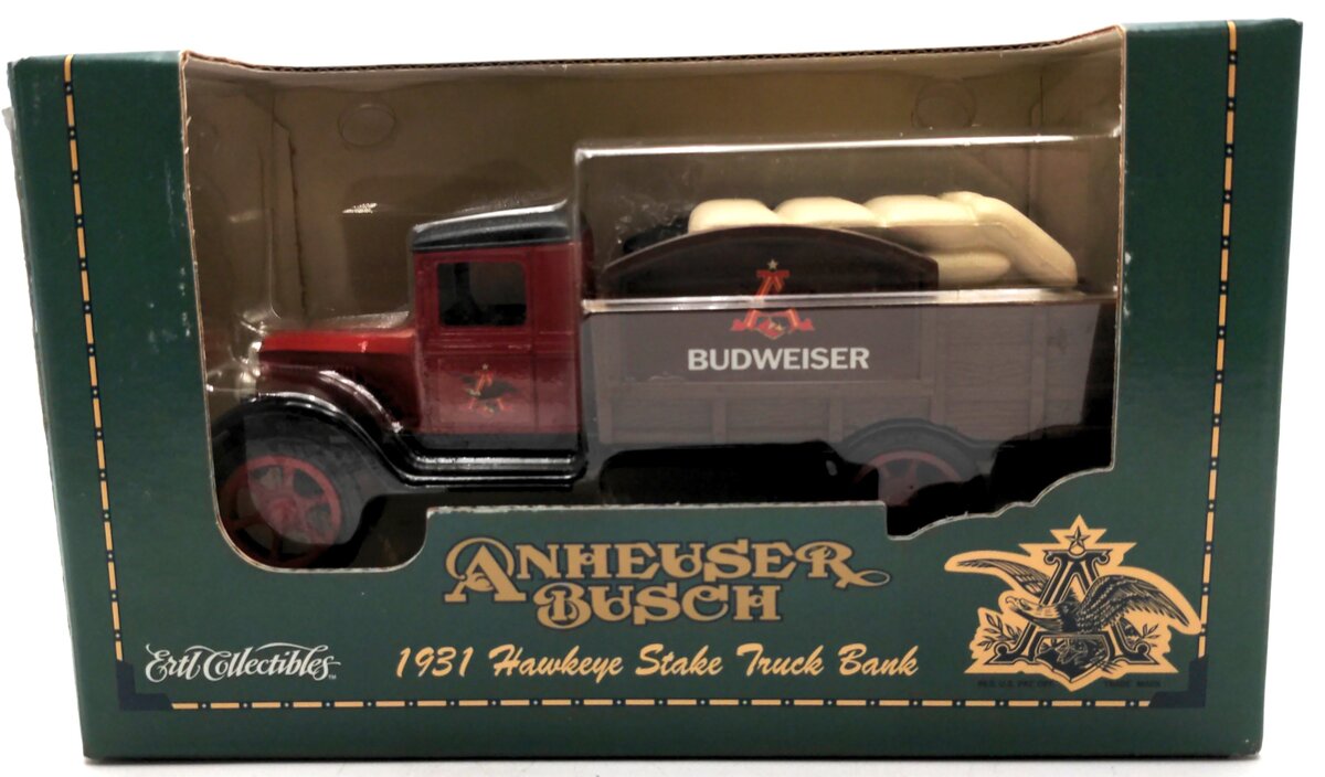 Ertl F123 1/25 Scale 1931 Anheuser Busch Hawkeye Stake Truck Bank