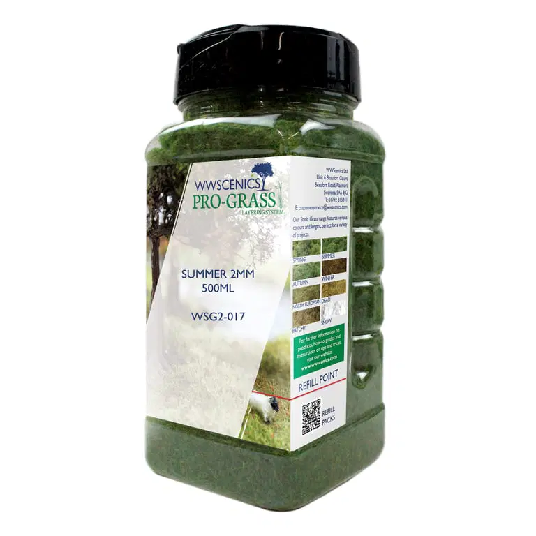 WWScenics WSG2-017 2mm Summer Static Grass - 500 ml. Canister