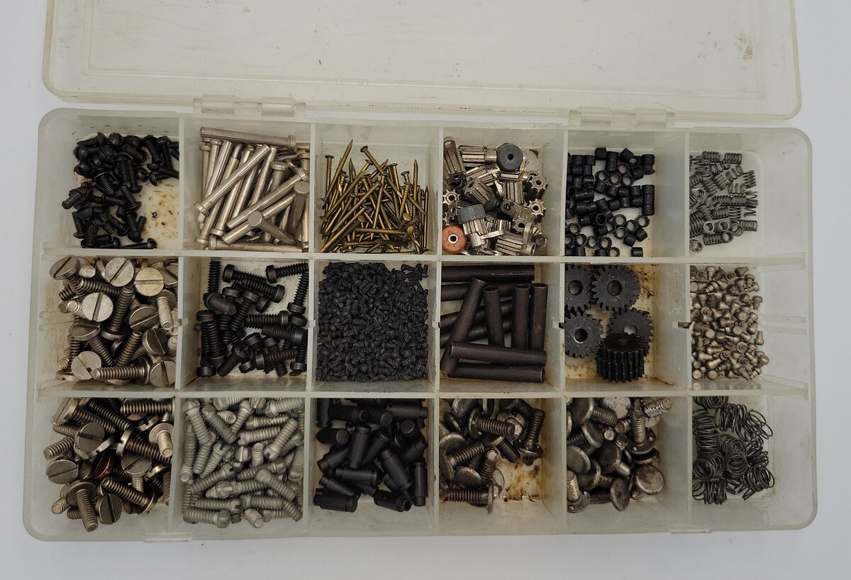 Acme 0417-100 Screw, Washer, Nut, Springs Gears, Mini Drive Pins Assortment Box
