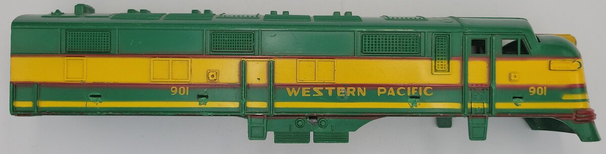 Marx 901-1 O Gauge Green and Yellow Western Pacific F-3 A-Unit Diesel Loco Shell