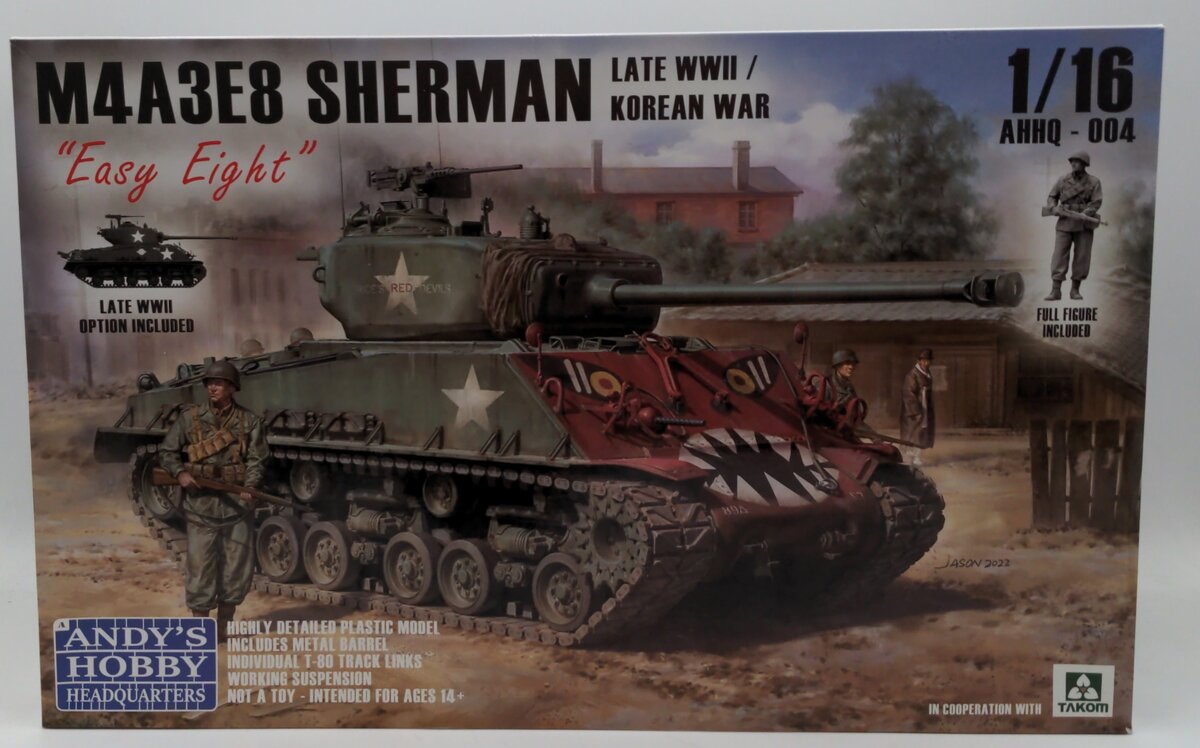 Andy's Hobby Headquarters AHHQ-004 1/16 Scale M4A3E8 SHERMAN TANK Late Model Kit