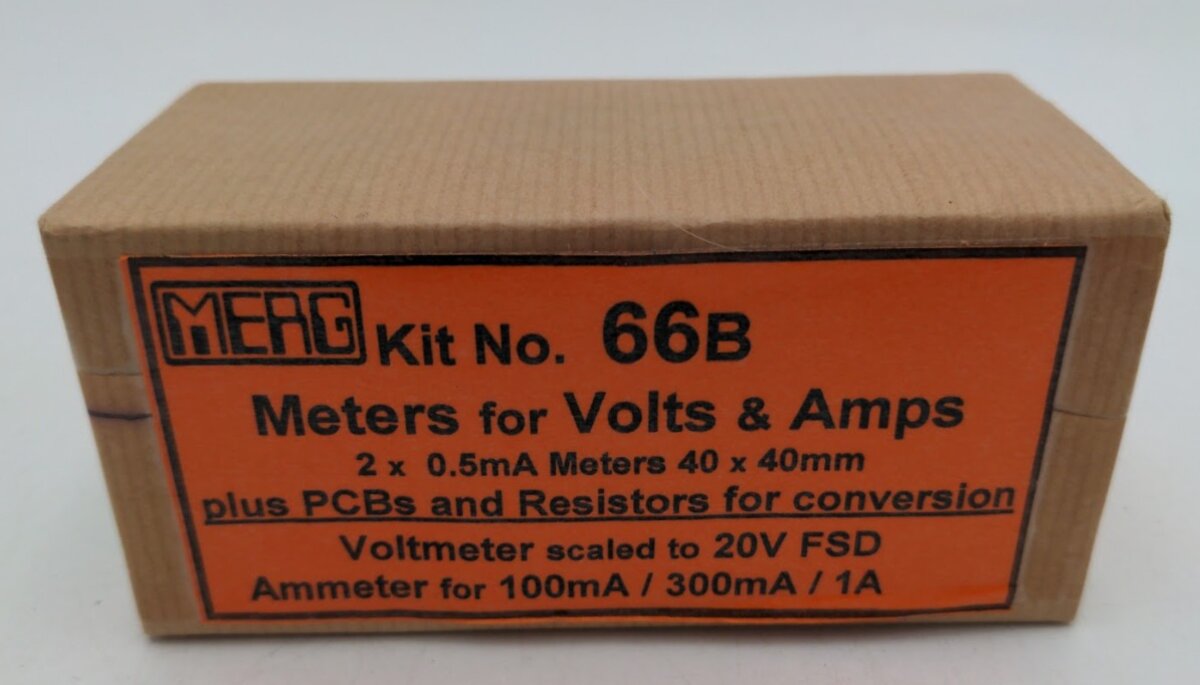 MERG 66B Meters for Volts & Amps 2x0.5mA Meters 40x40mm Plus PCBs & Resistors