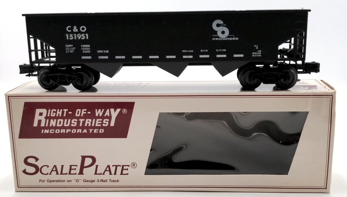 Right-of-Way O Scale 3 Bay Hopper C&O #151951