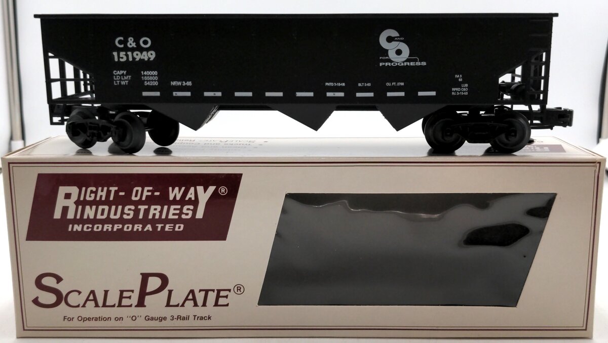 Right-of-Way O Scale 3 Bay Hopper C&S #151949