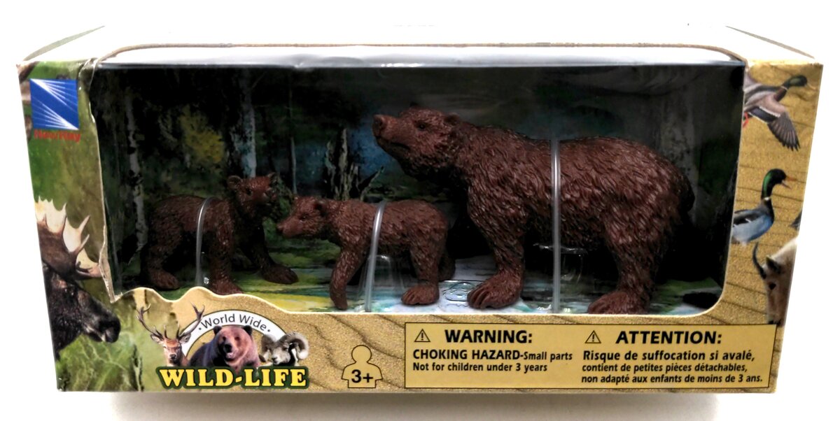 New-Ray 73617 World Wide Wild Life Brown Bear and Cubs