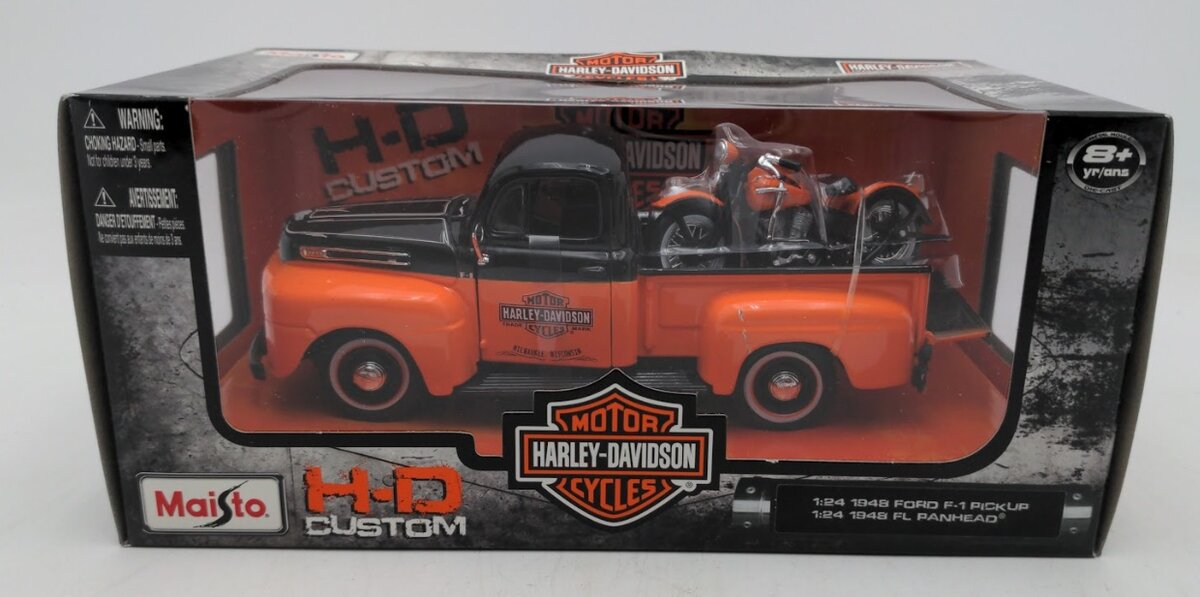 Maisto 32171 1:24 Scale 1948 Ford F-1 Pickup W/1948 Harley Davidson FL Panhead