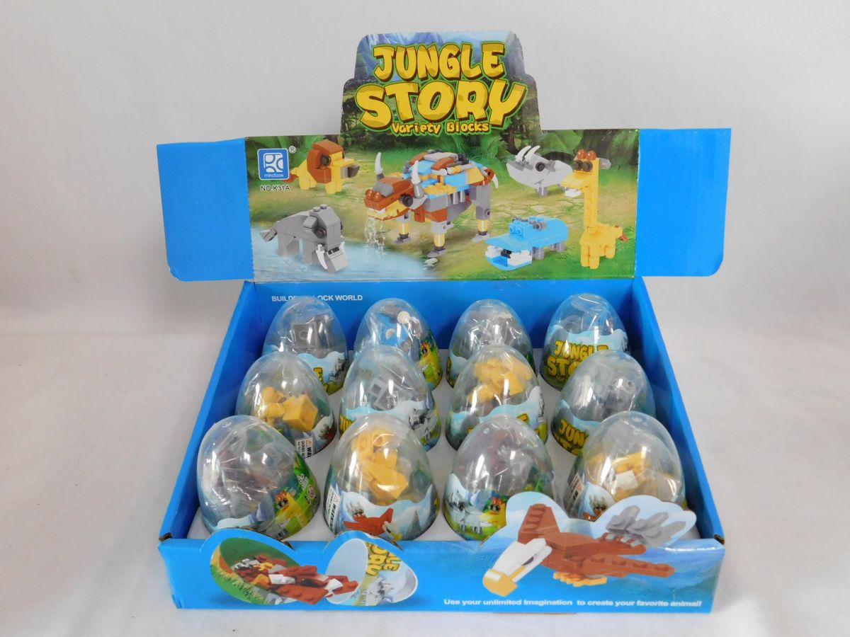 Jiestar 31A Mini Jungle Aminals Egg Display (Set of 12)