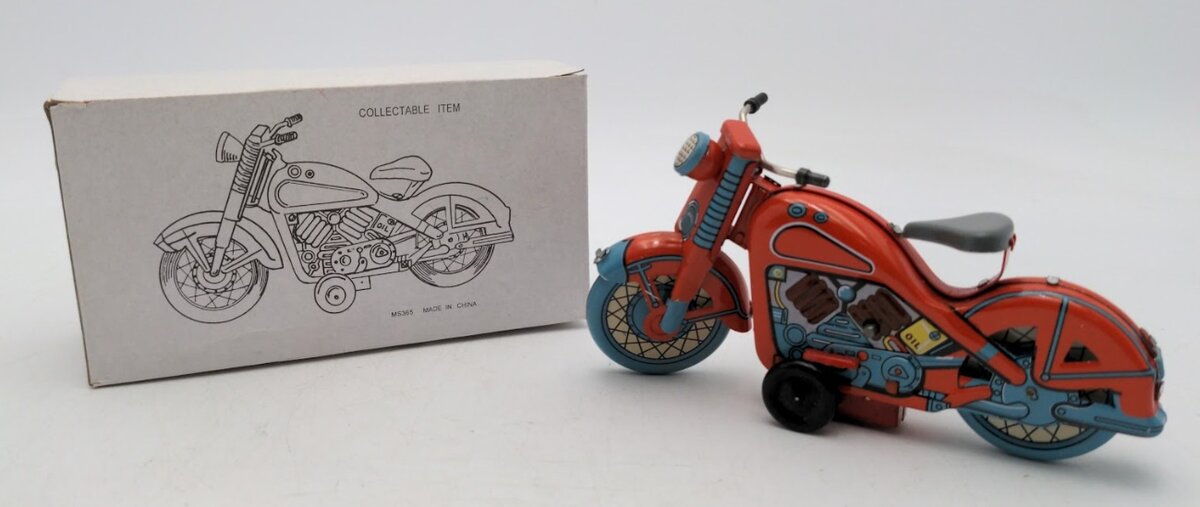 Schylling MS365 Wind Up Tin Toy Collectors Motorcycle Harley Davidson