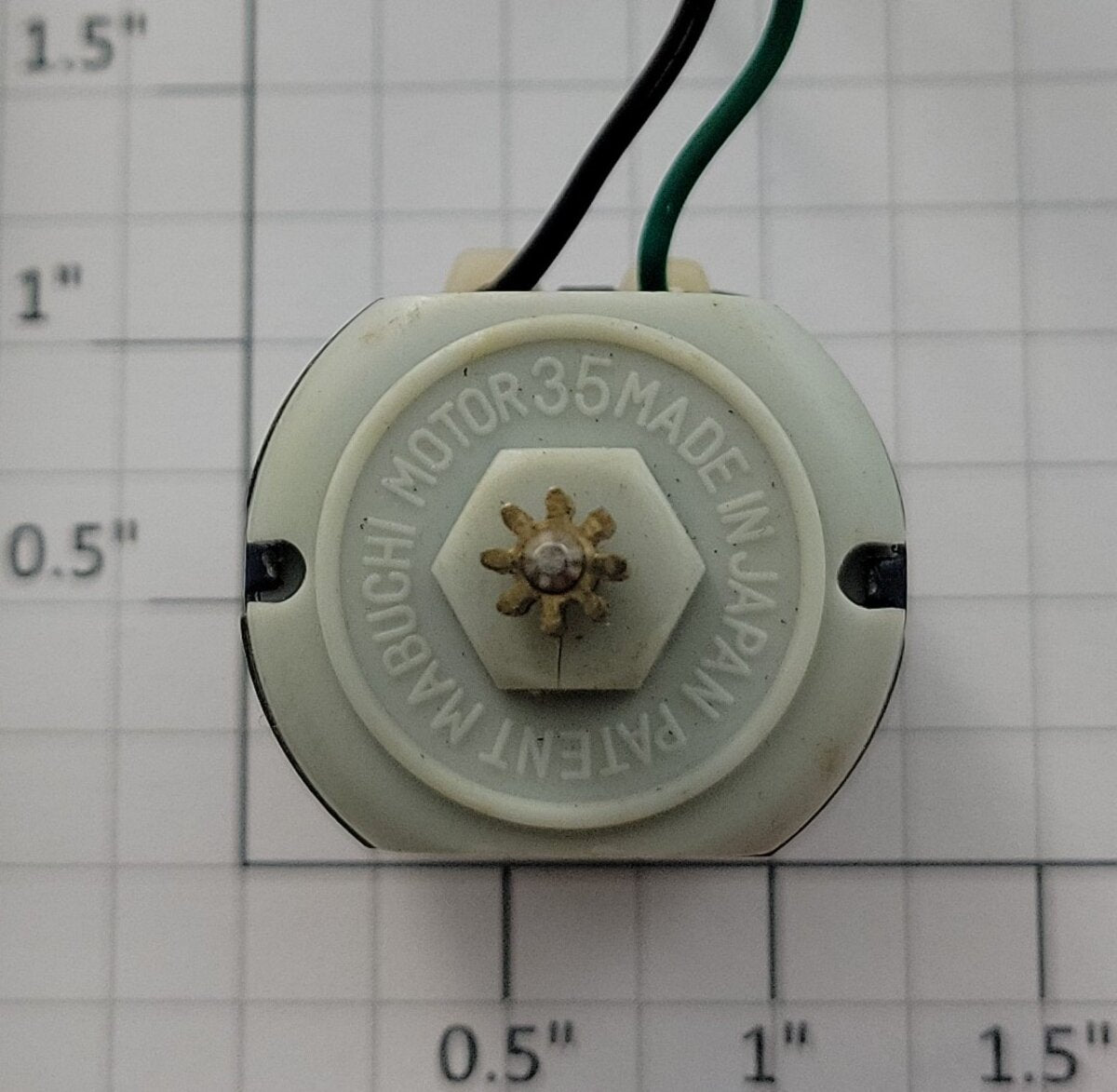 Mabuchi 35 TKK Flat Can Motor Wired With Pinion Gear 1.5 to 4.5 Volt DC