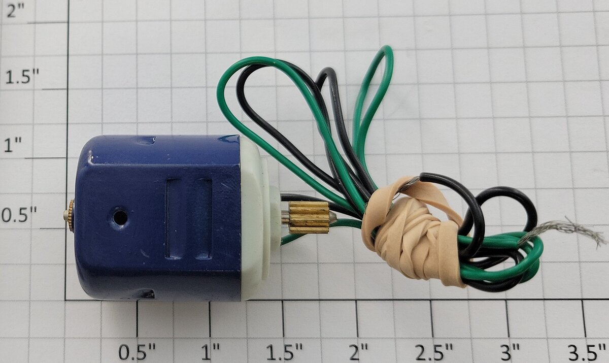 Mabuchi 35 TKK Flat Can Motor Wired With Pinion Gear 1.5 to 4.5 Volt DC