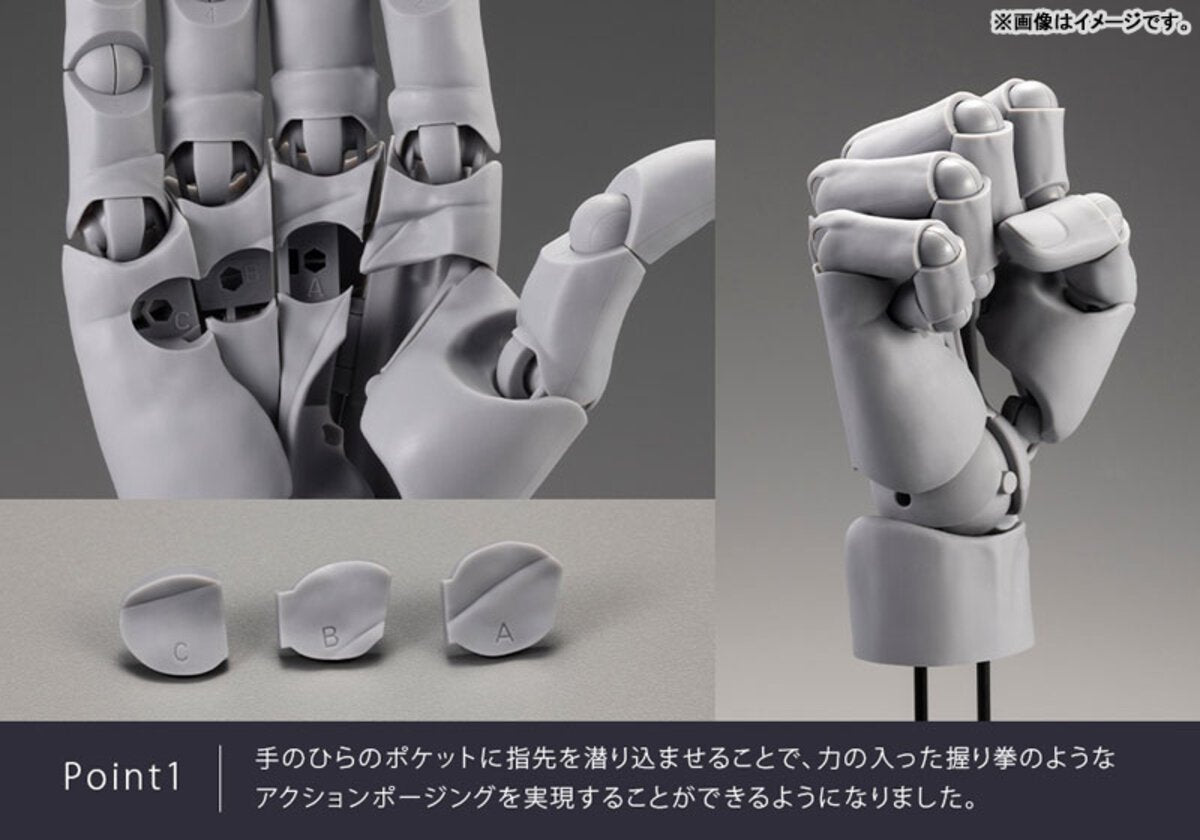 Kotobukiya AT035 Gray Men's Left Hand Model Plastic Model Kit