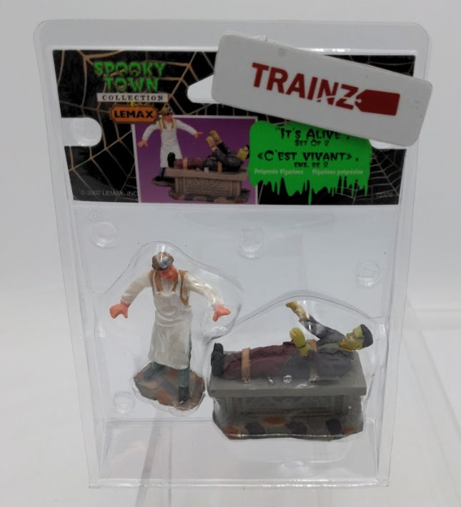 Lemax 72367 Spooky Town Frankenstein It's Alive W/Doctor Polyresin Fig(Set of 2)