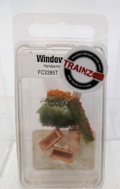Acme FC2285T Tan Rectangle Window Boxes With Flowers Kit (Set of 3)