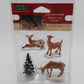 Lemax 92299A Village Collection Dad & Fawns W/Tree Polyresin Figurines(Set of 4)