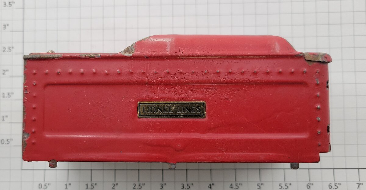 Lionel 264E-1 Prewar Tender Shell From 1935 Red Comet Engine Missing Trim