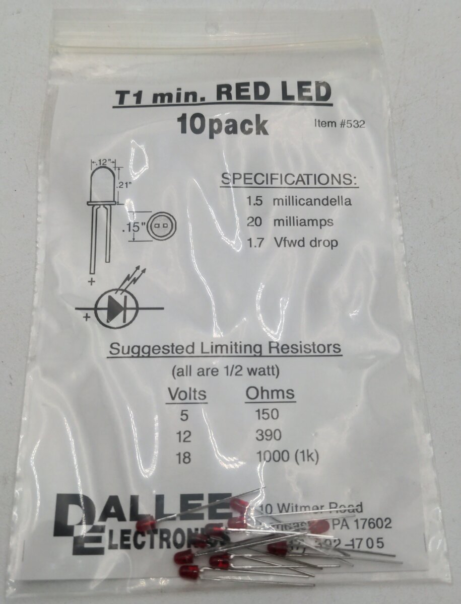 Dallee 532 T1 Min. Red Led (10 Pack)