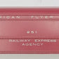 American Flyer PA10089X Red Baggage Car Railway Express Shell #951 - Damaged