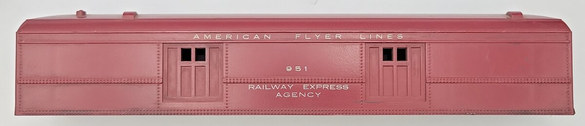 American Flyer PA10089X Red Baggage Car Railway Express Shell #951 - Damaged