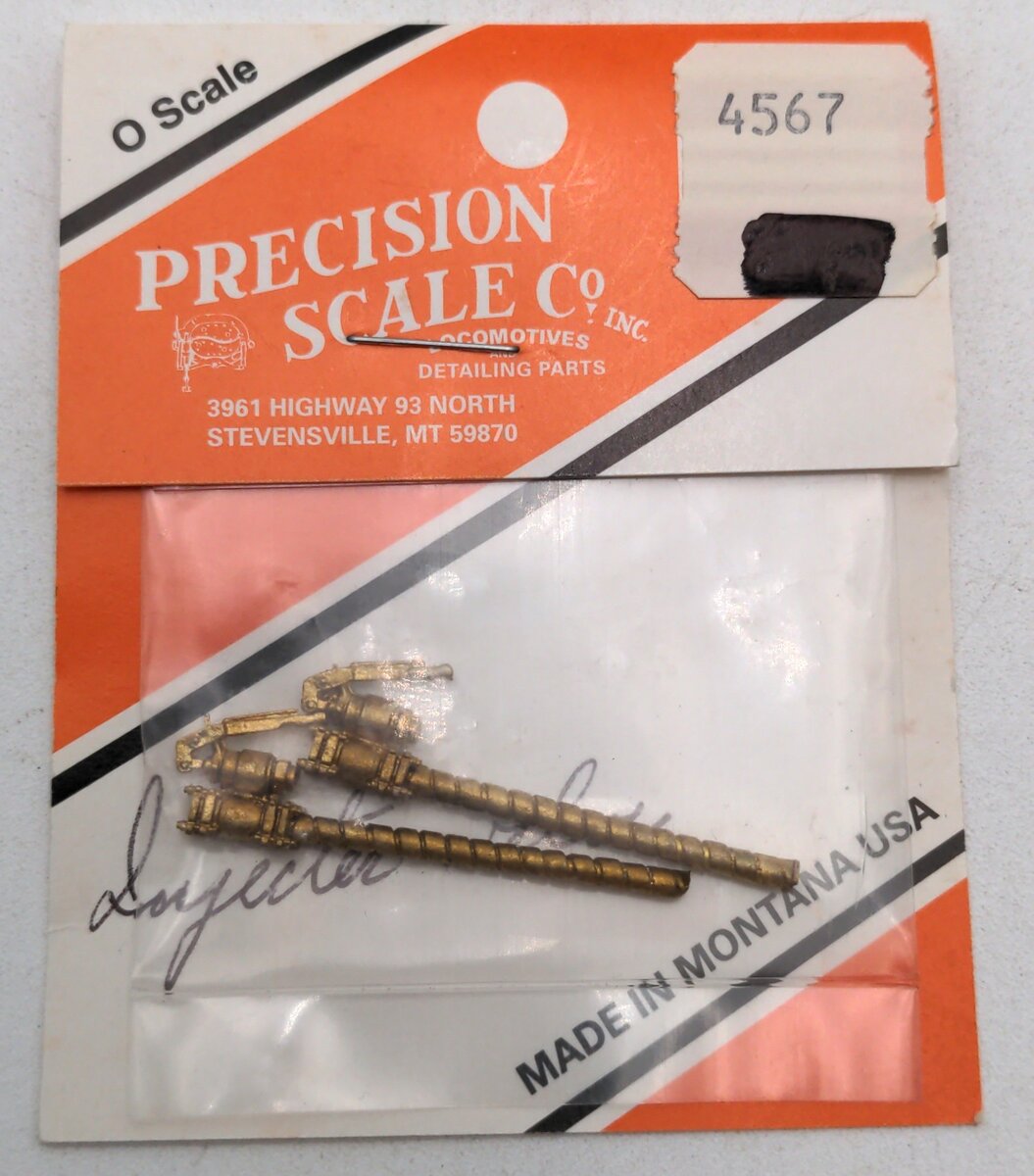 Precision Scale Co. 4567 O Scale Balanced Lever Injector Starting Valves 2 pcs
