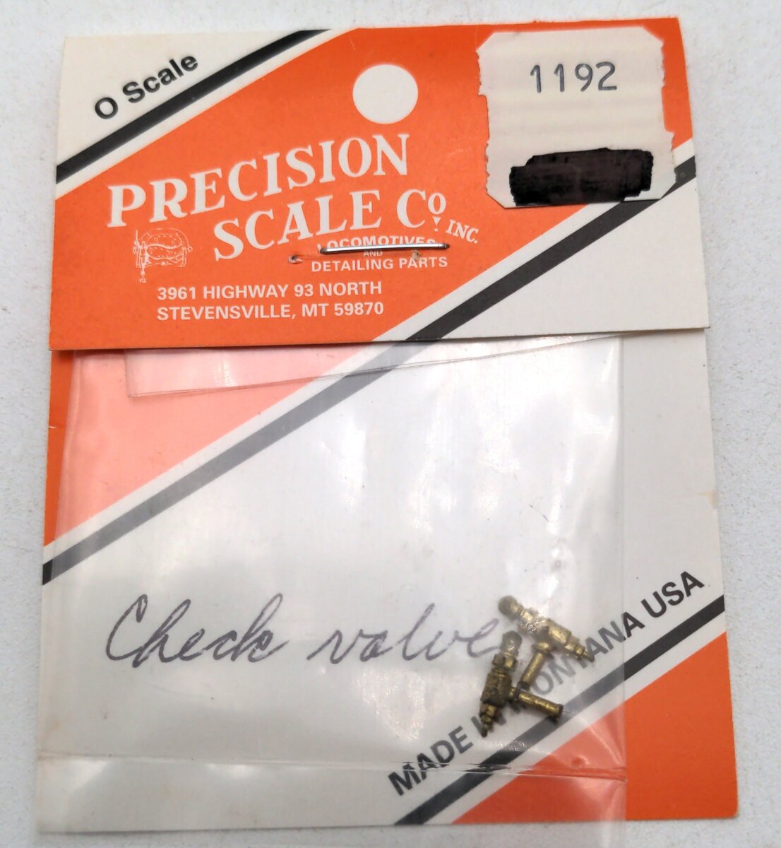 Precision Scale Co. 1192 O Scale K-36/37 Boiler Check Valves with Elbows 2 pcs