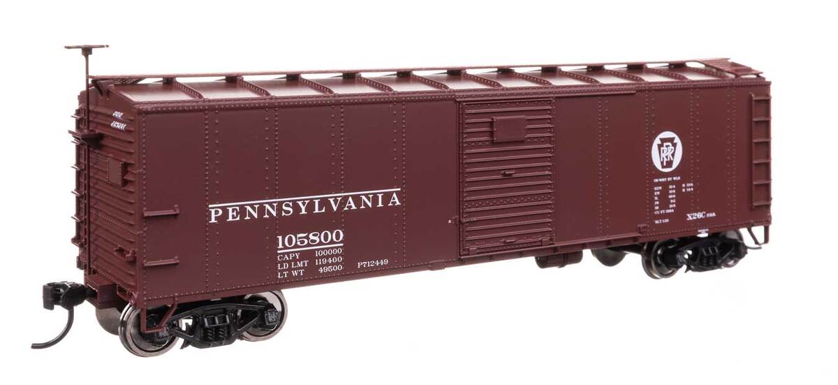Walthers 910-41066 HO PRR 40' Steel Boxcar with Murphy Ends Ready to Run #105800