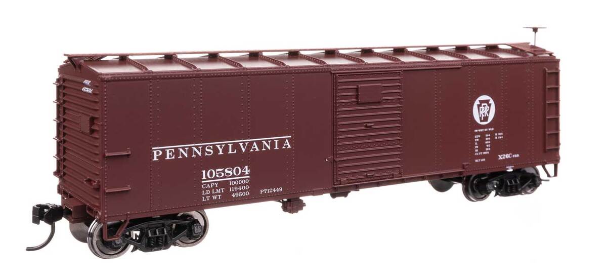 Walthers 910-41067 HO PRR 40' Steel Boxcar with Murphy Ends Ready to Run #105804
