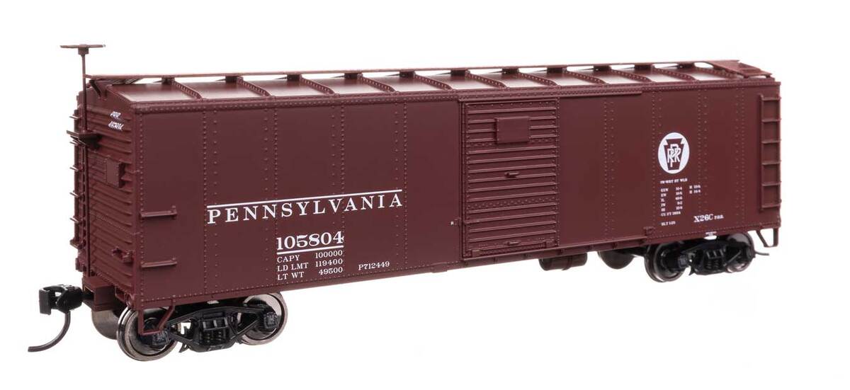 Walthers 910-41067 HO PRR 40' Steel Boxcar with Murphy Ends Ready to Run #105804