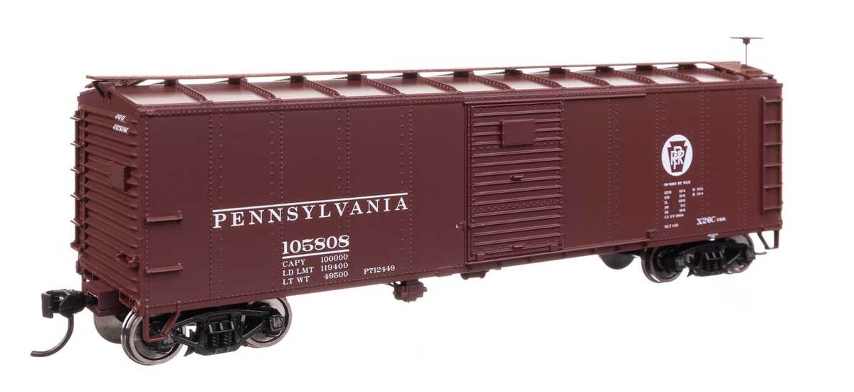 Walthers 910-41068 HO PRR 40' Steel Boxcar with Murphy Ends Ready to Run #105808
