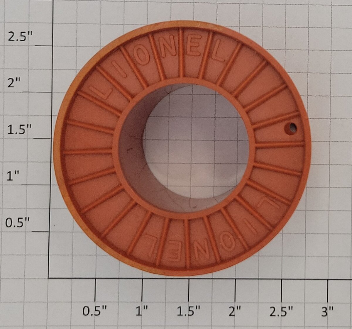 Lionel 6561-15 O Gauge Dark Orange Cable Reel without Wire