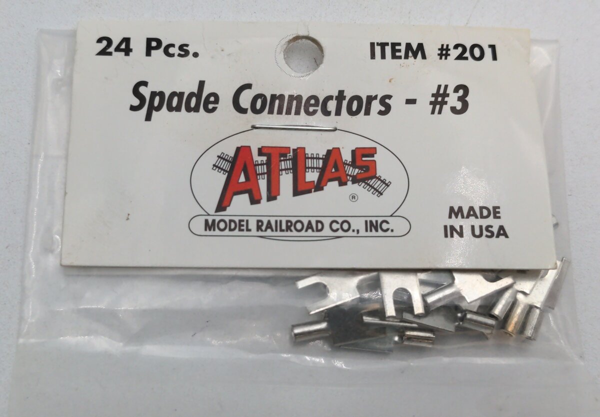 Atlas 0201 HO Scale Spade Connectors #3 24 pcs