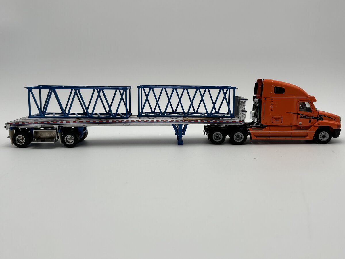 Sword Models 1:50 Scale Schneider Freightliner w/Flatbed Trailer & Boom Sections