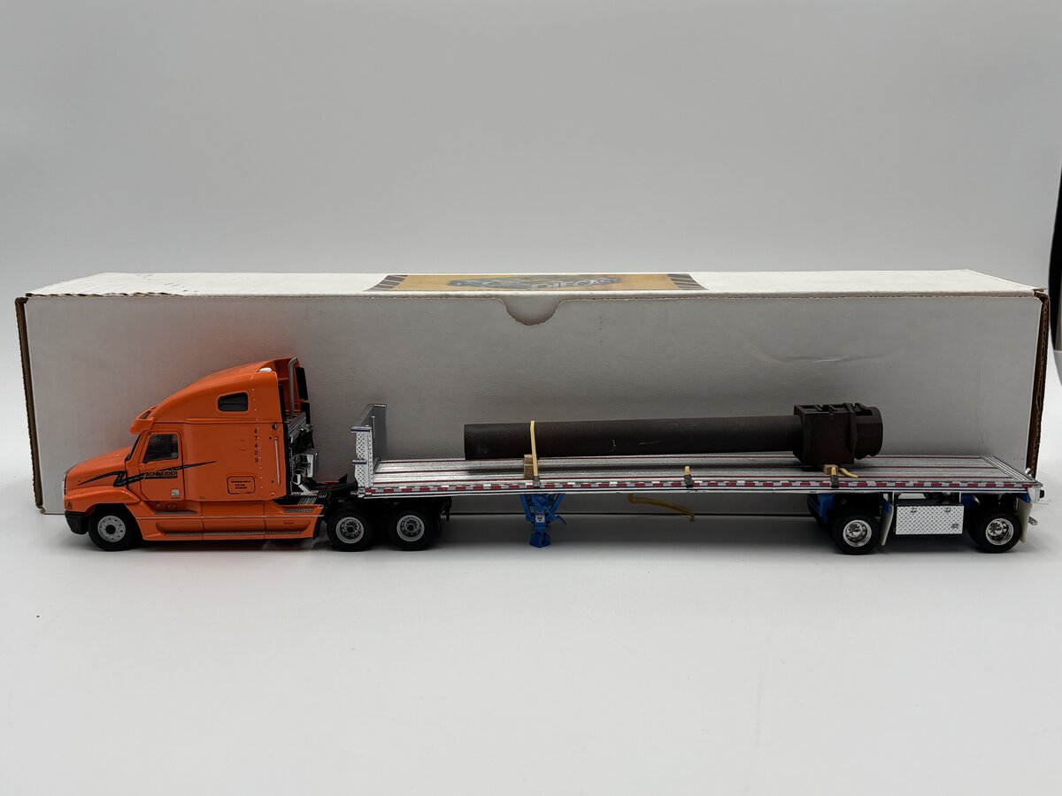Sword Models 1:50 Scale Schneider Freightliner w/Flatbed & Steel Pipe Load