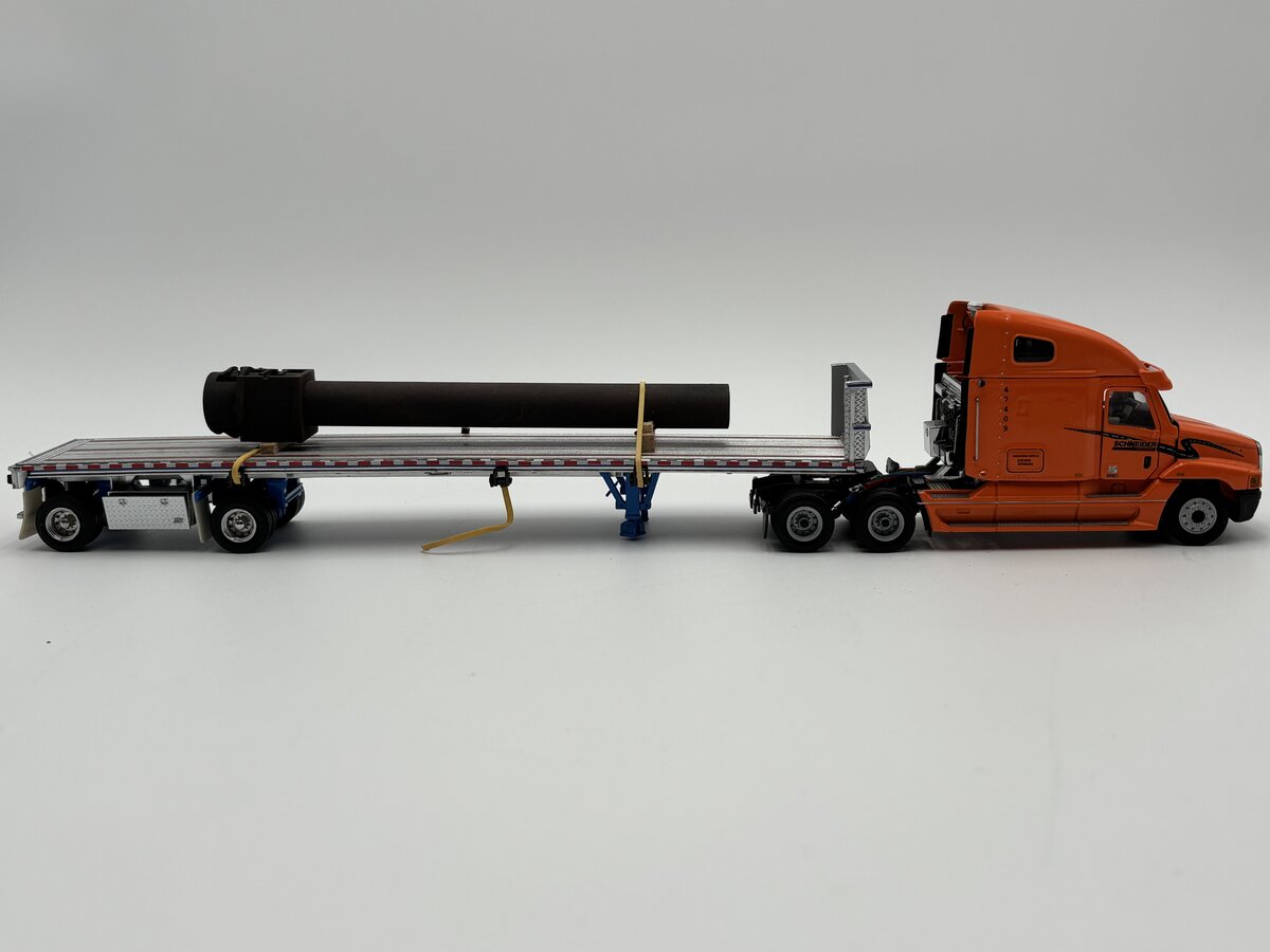 Sword Models 1:50 Scale Schneider Freightliner w/Flatbed & Steel Pipe Load