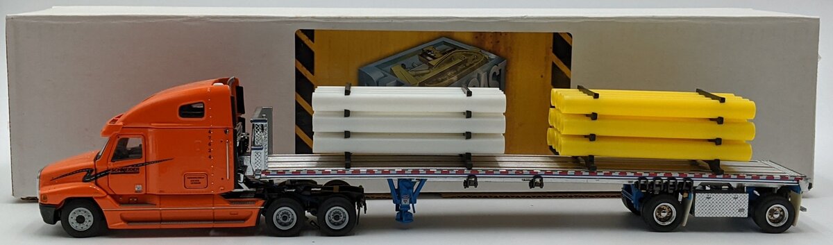 Sword Models 1:50 Schneider Freightliner & Flatbed w/2 PVC Pipe Bundle Load