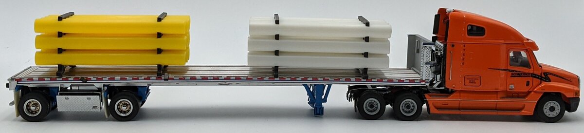 Sword Models 1:50 Schneider Freightliner & Flatbed w/2 PVC Pipe Bundle Load