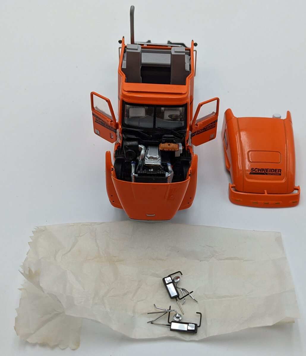 Sword Models 1:50 Scale Schneider Freightliner & Flatbed w/Concrete Barrier Load