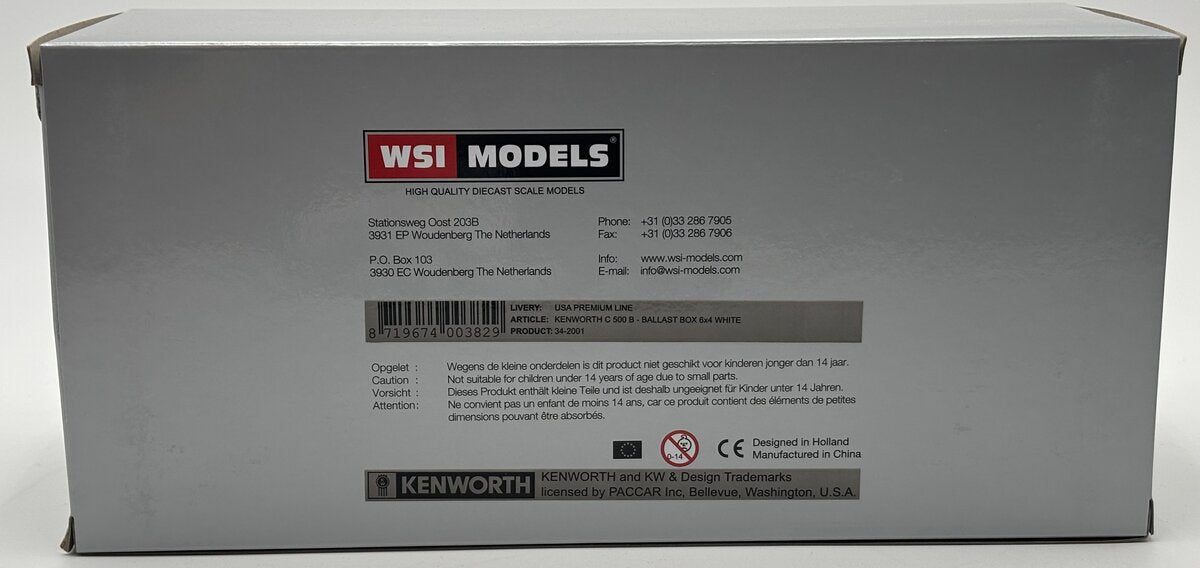WSI 34-2001 1:50 Kenworth C500B Heavy Tractor w/Ballast Box
