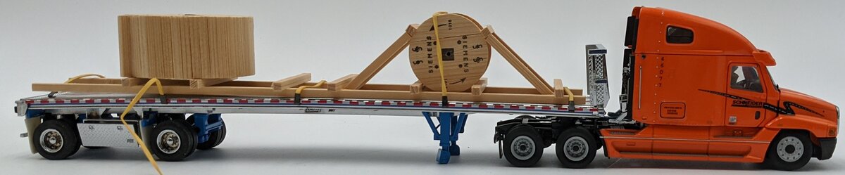 Sword Models 1:50 Scale Schneider Freightliner & Flatbed w/Siemens Cable Load