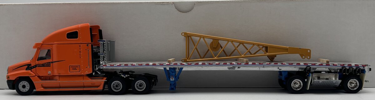 Sword Models 1:50 Scale Schneider Freightliner w/Flatbed & Crane Jib Load