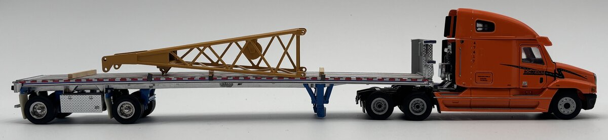 Sword Models 1:50 Scale Schneider Freightliner w/Flatbed & Crane Jib Load