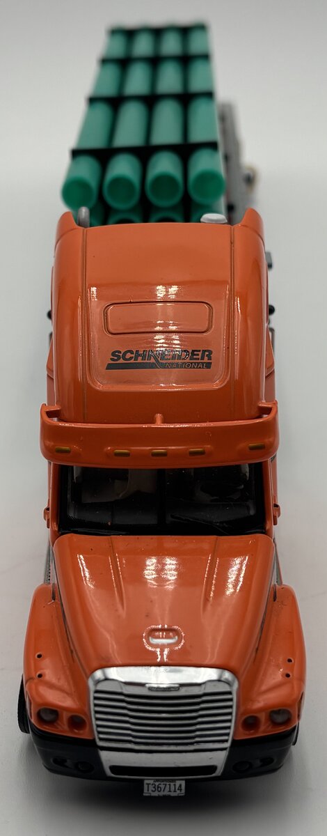 Sword Models 1:50 Scale Schneider Freightliner w/Flatbed Trailer & Pipe Load