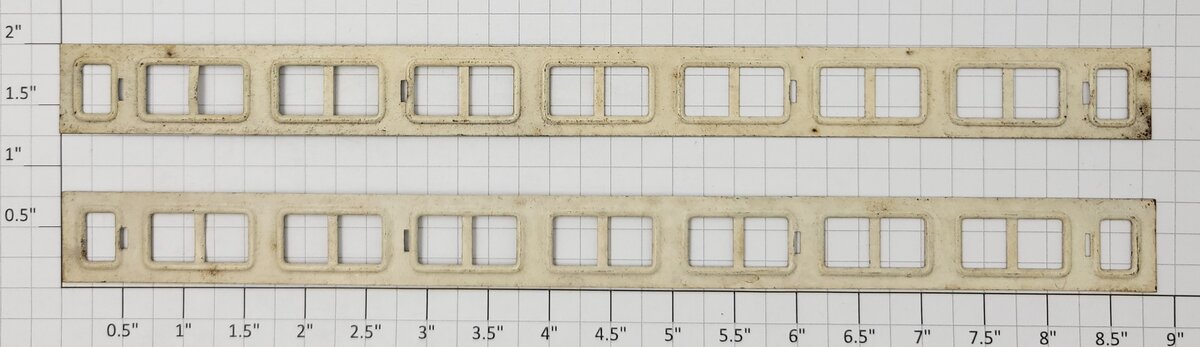 American Flyer 4000-25 S Scale Tin Passenger White Window Inserts (Pair of 2)