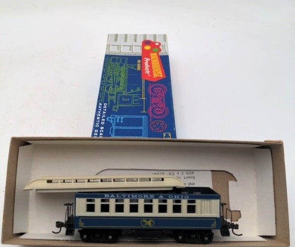 Roundhouse 3709 HO Scale Blue & Beige Baltimore & Ohio Overton Coach