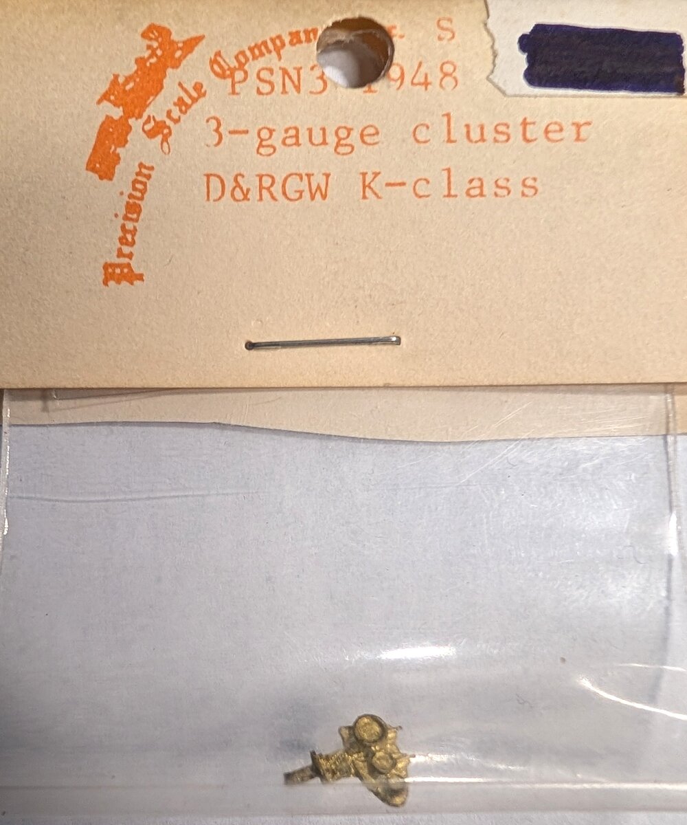 Precision Scale Co. PSN3-1948 S Scale 3-Gauge Cluster D&RGW K-Class