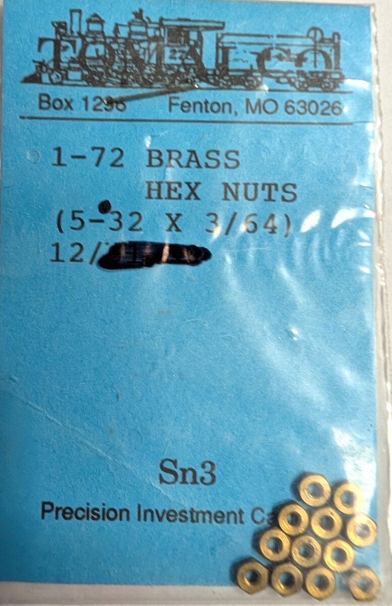 Tomalco Sn3 1-72 Brass Hex Nuts (5-32 x 3/64) (Pack of 12)