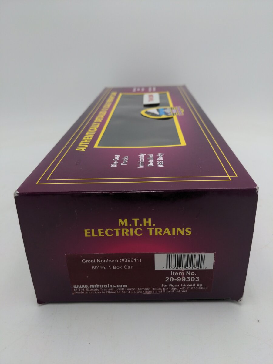 MTH 20-99303 O Scale Light Green Great Northern #39611 50' Ps-1 Boxcar EX/Box