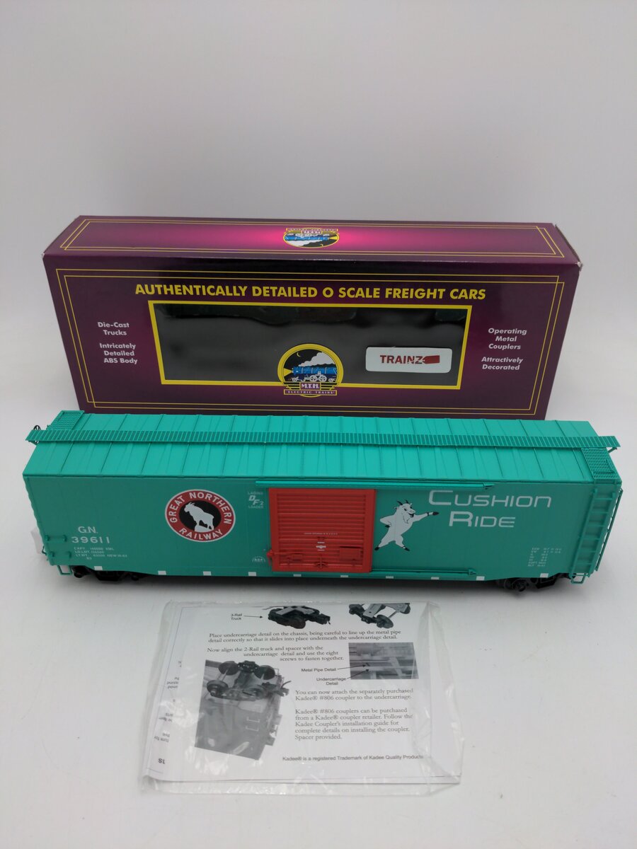 MTH 20-99303 O Scale Light Green Great Northern #39611 50' Ps-1 Boxcar EX/Box